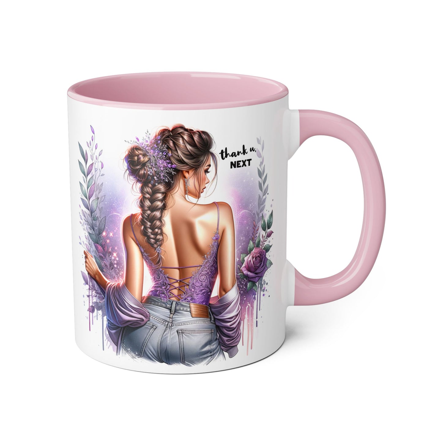Thank U, Next Accent Mug | Inspirational Coffee Cup, Yoga Gift, Meditation Mug, Unique Home Decor, Self-Care Present