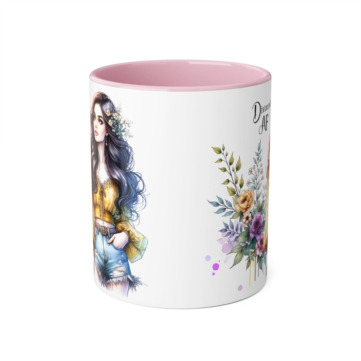 Divorced AF Accent Mug, 11oz - Inspirational Coffee Cup for Strong Women, Gift for Divorcees, Coffee Lovers, Self-Love, Empowerment