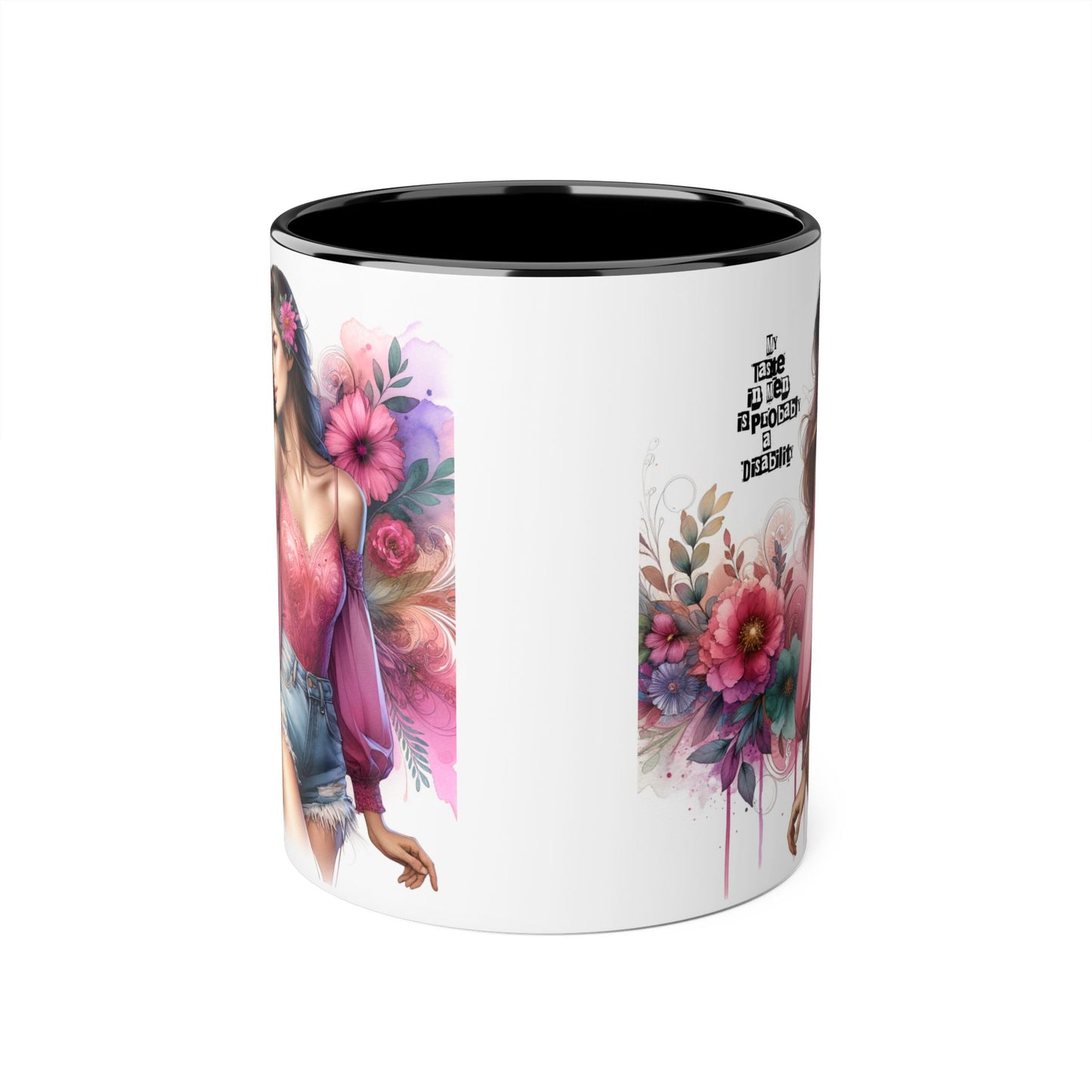 Funny Accent Mug - My Taste in Men is Probably a Disability Humor 11oz Cup