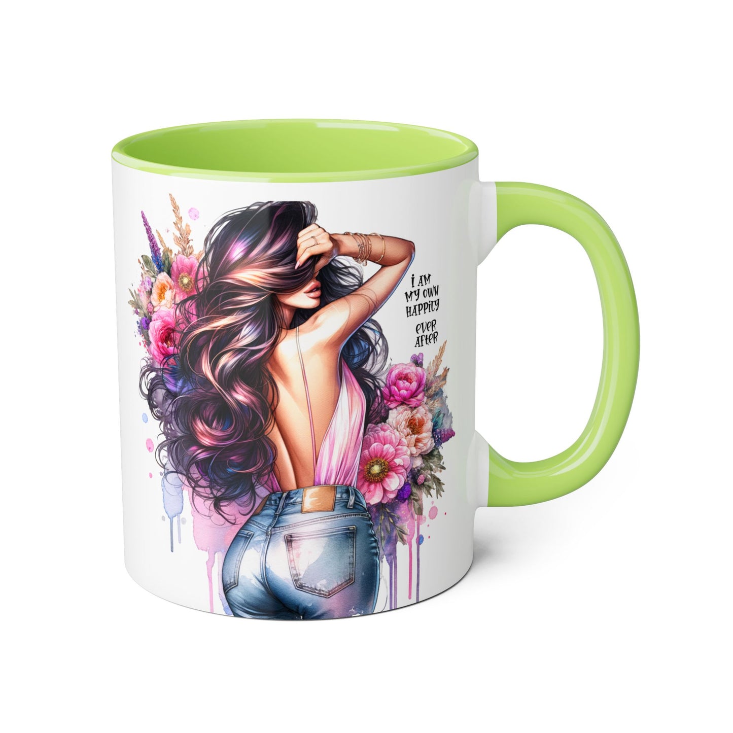 I Am My Own Happily Ever After Self-Love Floral Accent Mug - 11oz Inspirational Coffee Cup