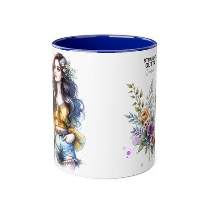 Straight Outta Divorced Humoristic Stylish Floral Accent Mug, Perfect for Coffee Lovers, Gift for Her, Home Decor, Mother's Day, Birthday, Everyday Use