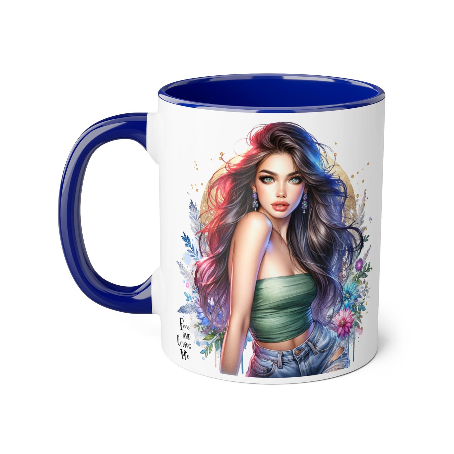 Bohemian Accent Mugs, Artistic Coffee Cup, Colorful Floral Mug, Gift for Her, Unique Art Collection, Cozy Vibe
