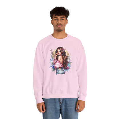I Don't Make Mistakes, I Just Date Them Boho Chic Crewneck Sweatshirt, Cozy Gift for Her, Fashionable Layering Piece, Art-Inspired Apparel, Perfect for Special Occasions