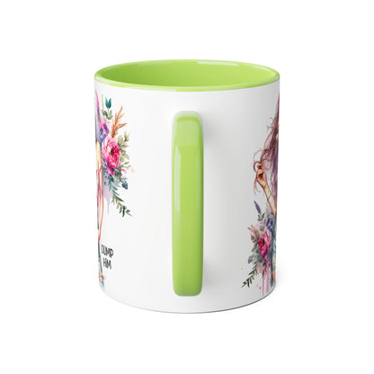 Floral Motivational Mug: "Dump Him" Coffee Cup, Gift for Friends, Inspirational Drinkware, Self-Care Coffee Mug, Cute Floral Mug