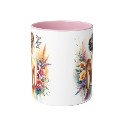 Money Can't Buy Happiness But It Can Buy Divorce Humoristic Beautiful Woman Floral Accent Mug, Inspirational Coffee Cup, Unique Gift, Art Lover Mug, Home Decor, Decorative Coffee Mug