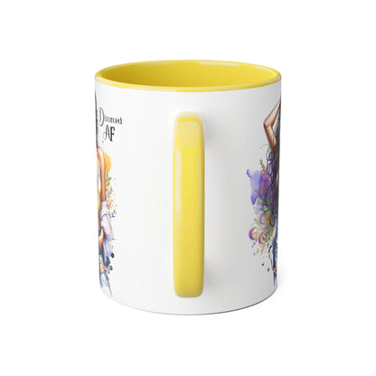 Divorced AF Mug, Stylish 11oz Accent Mug for Coffee Lovers, Perfect for Gifts, Self-Care and Empowerment, Unique Art Design