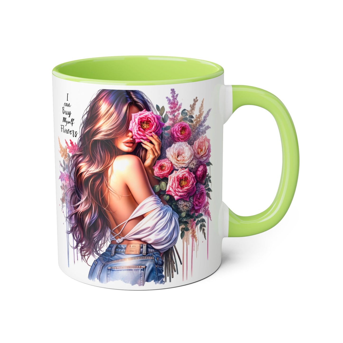 I Can Buy Myself Flowers Floral Accent Mug - Stylish Coffee Cup for Flower Lovers, Gift for Her, Home Decor, Art Mug, Mother's Day Gift