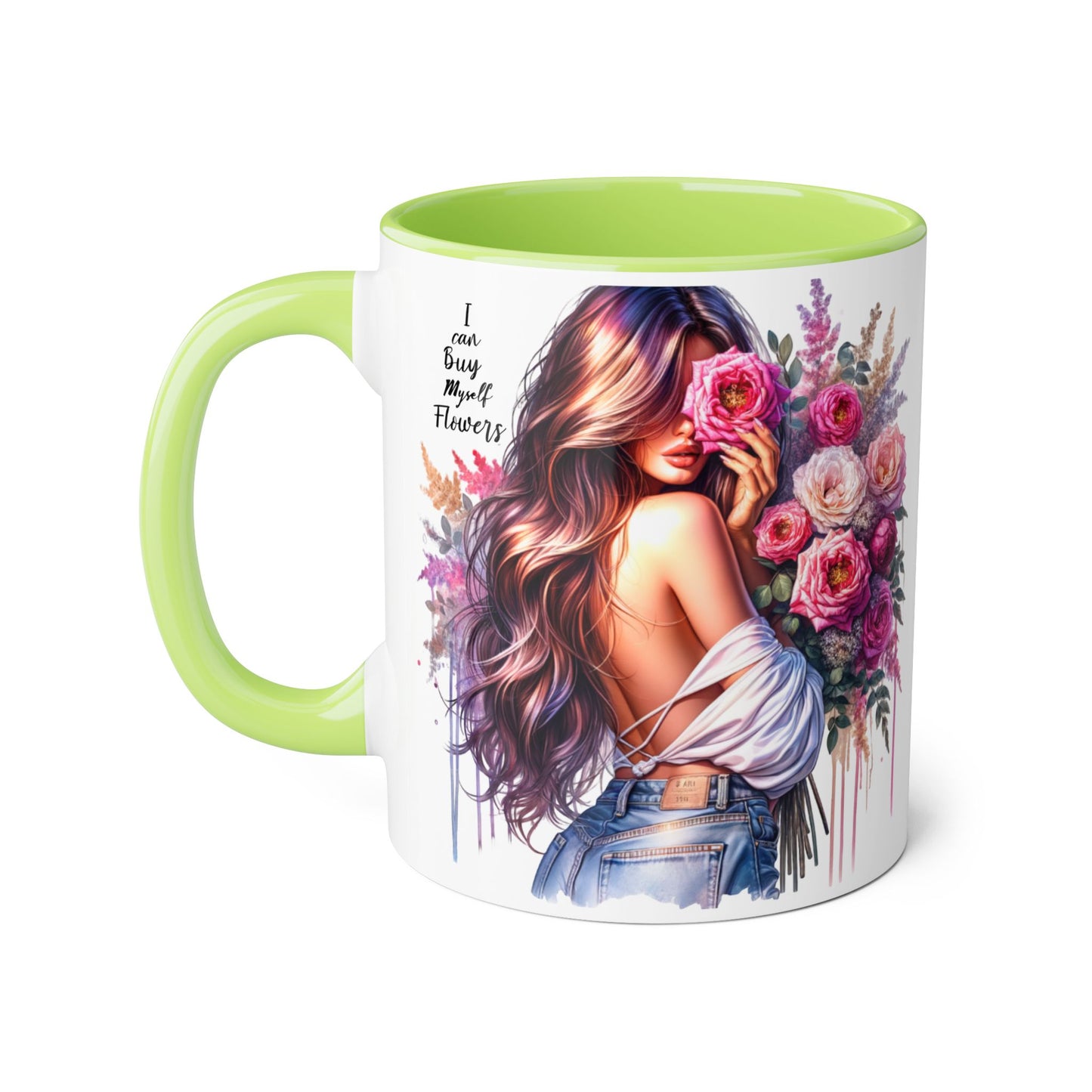 I Can Buy Myself Flowers Floral Accent Mug - Stylish Coffee Cup for Flower Lovers, Gift for Her, Home Decor, Art Mug, Mother's Day Gift