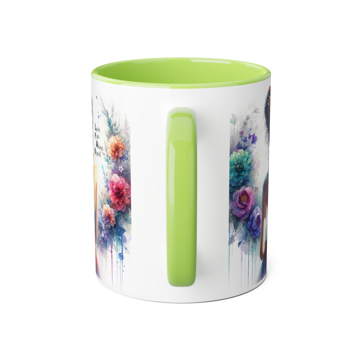 Floral Accent Mug - Vibrant Coffee Cup, Gift for Her, Home Decor, Inspirational Quotes, Art Lover's Mug, Tea Lover's Gift