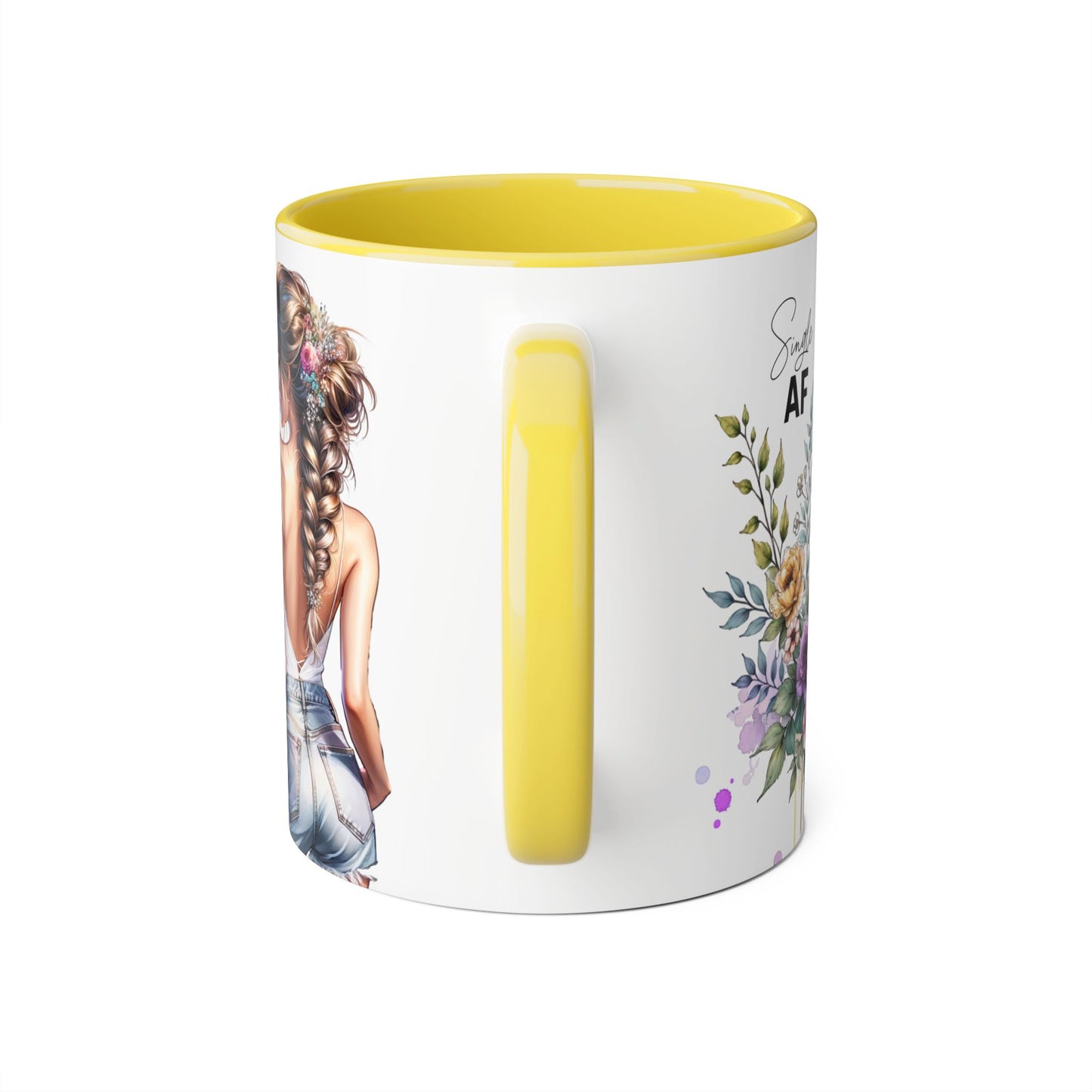 Single AF Chic Floral Accent Mug for Single Ladies | Perfect Gift for Birthdays, Weddings, or Just Because