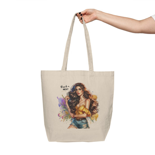 Thank U, Next Chic Canvas Tote Bag with Stylish Illustration, Perfect for Shopping, Beach Days, Gifts, Eco-Friendly Bag, Trendy Accessory