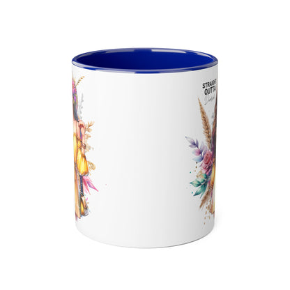 Straight Outta Divorced Humoristic Chic Floral Accent Mug, Stylish Coffee Cup, Trendy Teacup, Unique Gift for Friends, Perfect for Birthdays and Celebrations