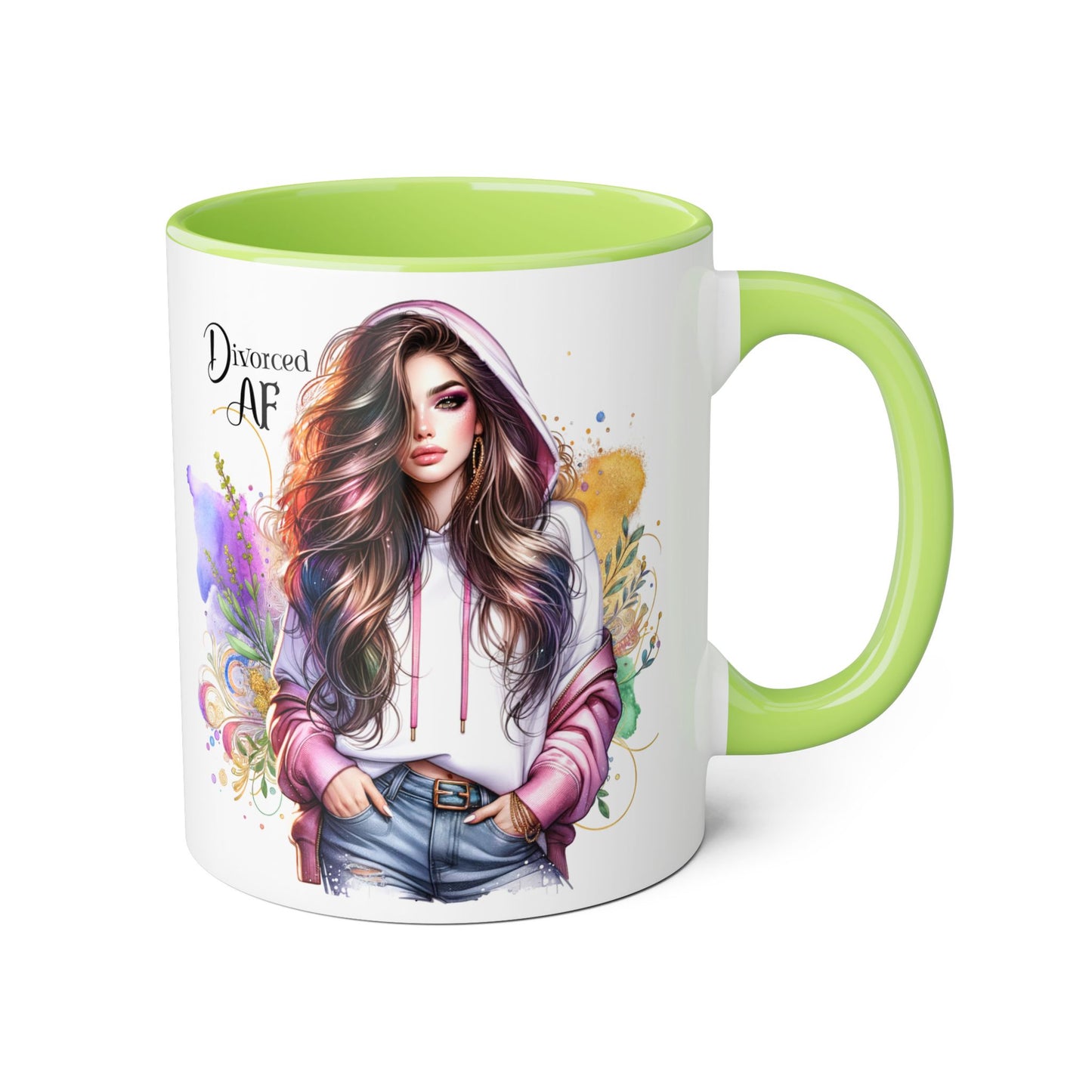 Divorced AF Accent Mug, 11oz - Empowering Coffee Cup for Strong Women, Gift for Divorcee, Self-Care Mug, Celebrate New Beginnings