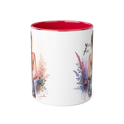Yuck Fou Stylish Floral Accent Mug, Gift for Friends, Motivational Coffee Cup, Cute Home Decor, Art Lover's Mug, Perfect for Holidays