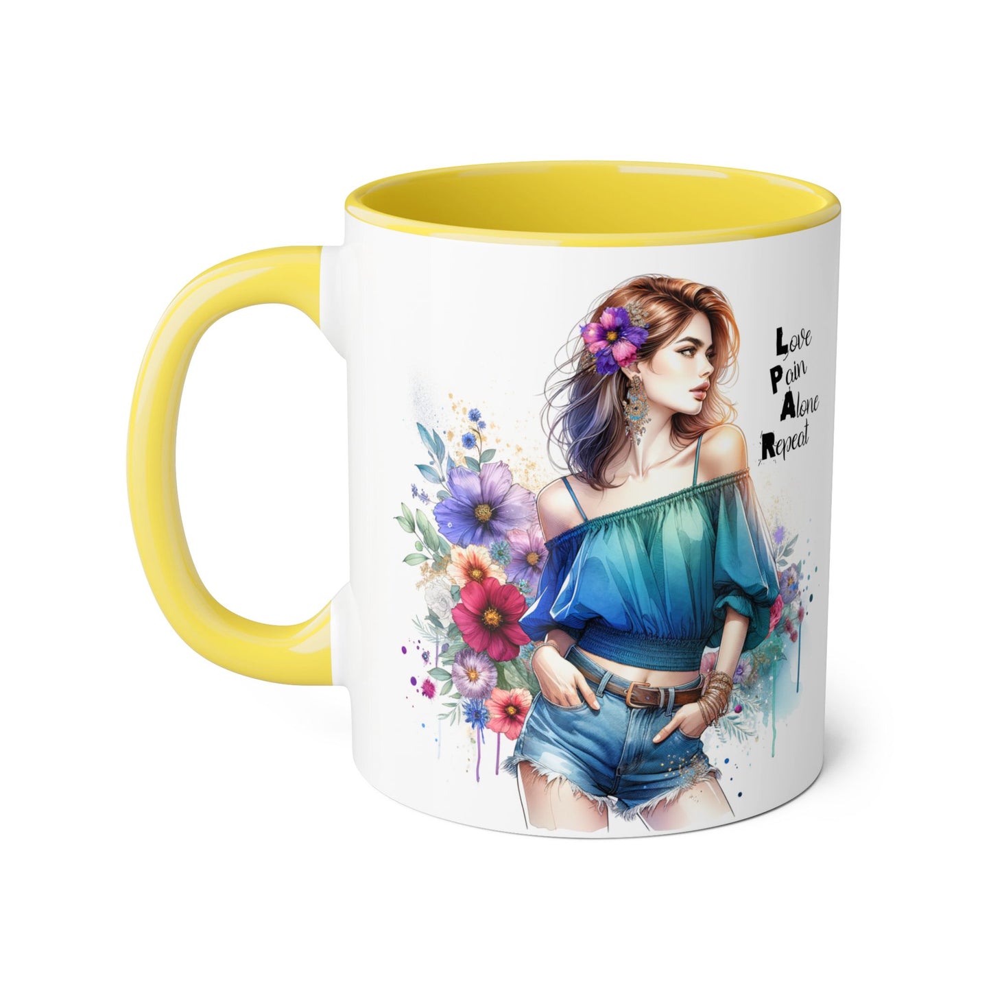 Floral Lover's Accent Mug - Celebrate Self-Love, Ideal Gift for Friends & Family, Perfect for Birthdays, Holidays, Cozy Moments
