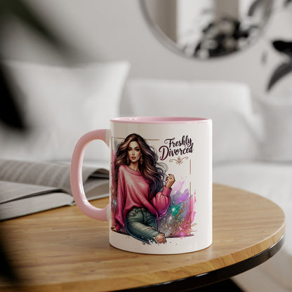 Freshly Divorced Accent Mug | Empowering Coffee Cup for Newly Single | Celebrate New Beginnings | Humorous Gift for Friends | Divorce [...]
