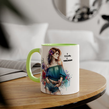 Stylish Floral Accent Mug, Trendy Coffee Cup, Gift for Her, Birthday Mug, Inspirational Drinkware