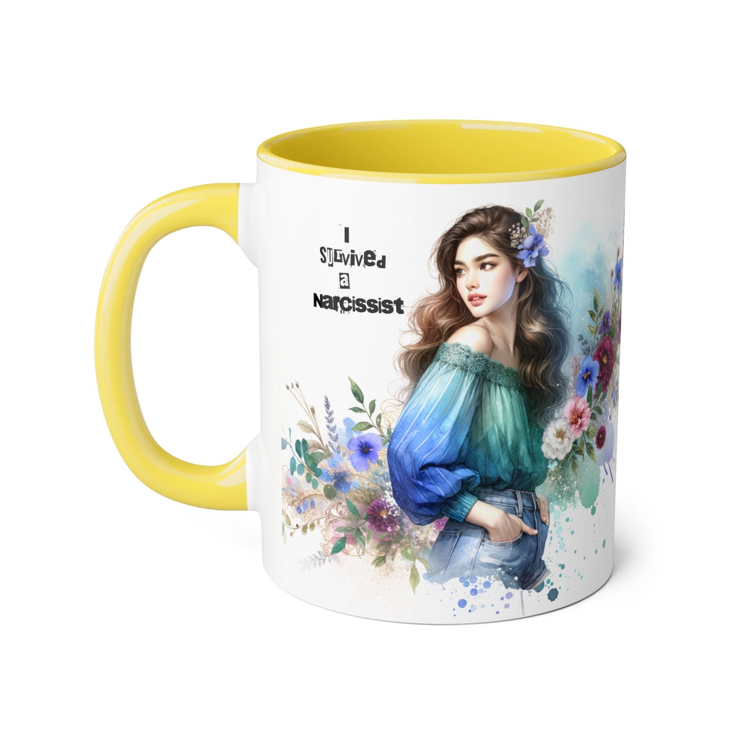 Survivor Accent Mug, Inspirational Gift Mug, Unique Art Coffee Cup, Self-Care Mug for Her, Perfect for Friendship, Recovery Gift
