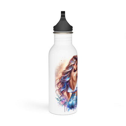 Chic Stainless Steel Water Bottle - "I Am My Own Happily Ever After" Design