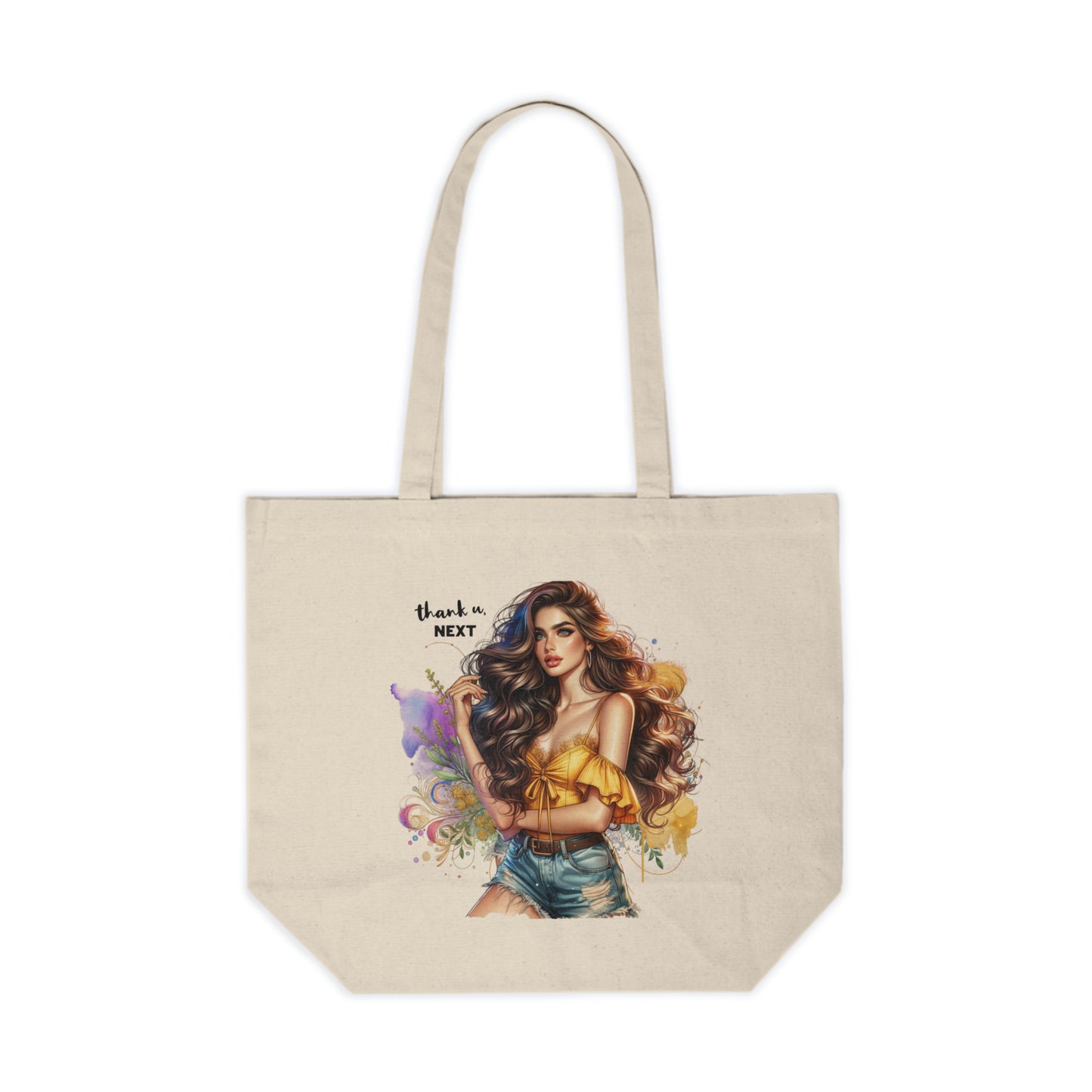 Thank U, Next Chic Canvas Tote Bag with Stylish Illustration, Perfect for Shopping, Beach Days, Gifts, Eco-Friendly Bag, Trendy Accessory