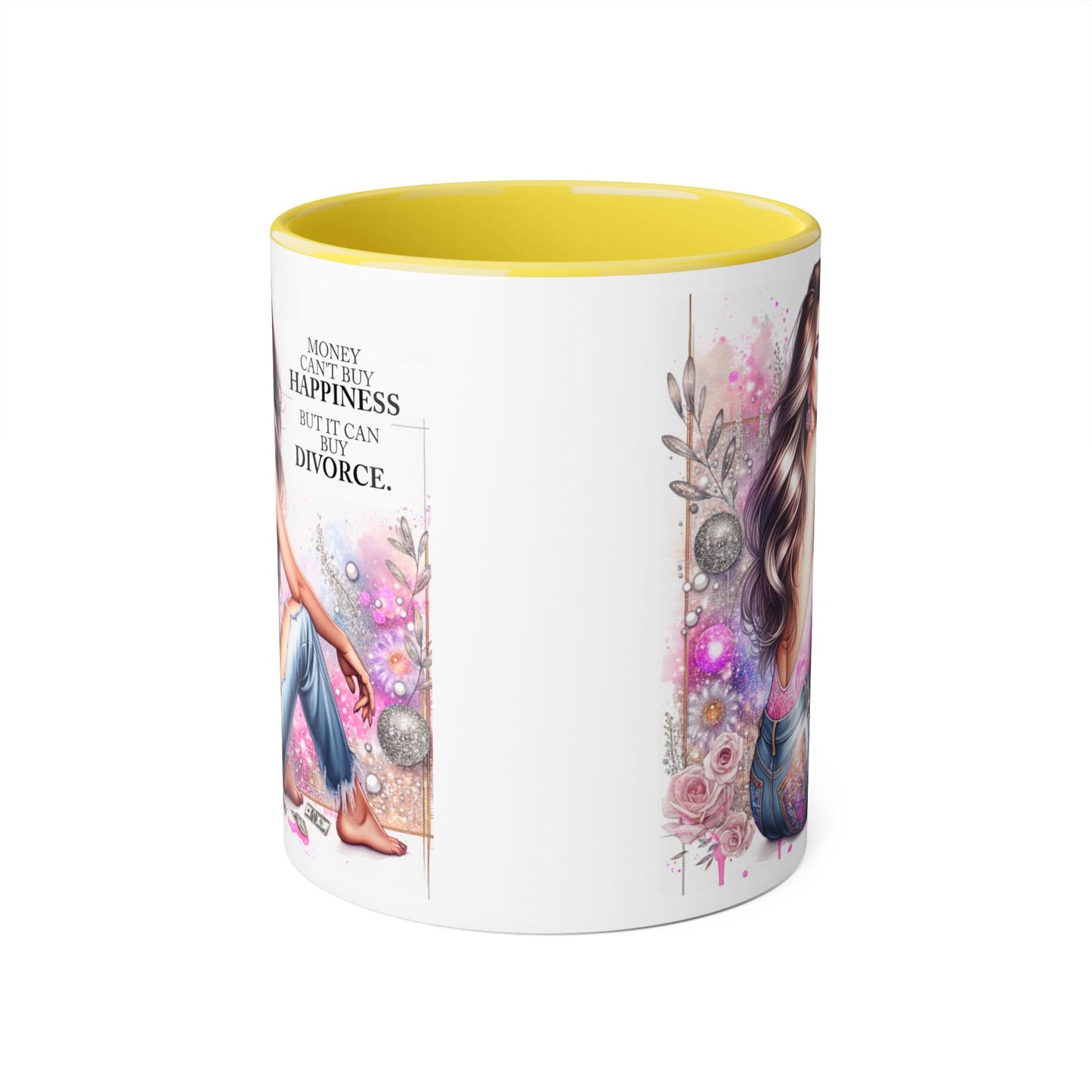 Money Can't Buy Happiness But It Can Buy Divorce Humoristic  Accent Mug | Funny Coffee Cup | Gift for Her | Unique Barware for Friends | Birthday & Self-Care Mug