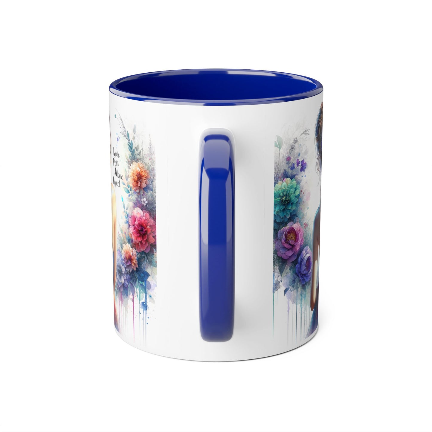 Floral Accent Mug - Vibrant Coffee Cup, Gift for Her, Home Decor, Inspirational Quotes, Art Lover's Mug, Tea Lover's Gift