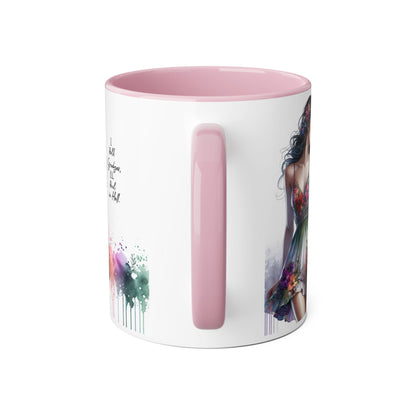 I Hold Grudges, I'll Heal in Hell Floral Art Accent Mug | Inspirational Gift for Her, Coffee Lover, Tea Time, Home Decor, Unique Birthday Present