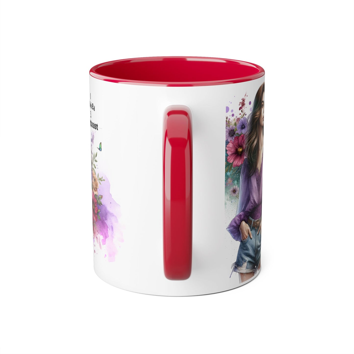 Stylish Floral Accent Mug with Quote, Perfect Gift for Coffee Lovers, Home Decor, Inspirational, Birthday, Humor, Self-Love