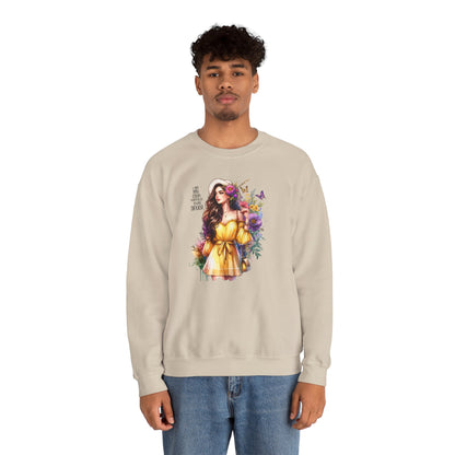 I Am My Own Happily Ever After  Floral Goddess Crewneck Sweatshirt - Boho Chic, Cozy Style, Perfect for Spring, Gift for Her, Casual Wear, Everyday Comfort