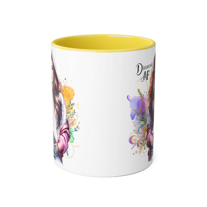 Divorced AF Accent Mug, 11oz - Empowering Coffee Cup for Strong Women, Gift for Divorcee, Self-Care Mug, Celebrate New Beginnings