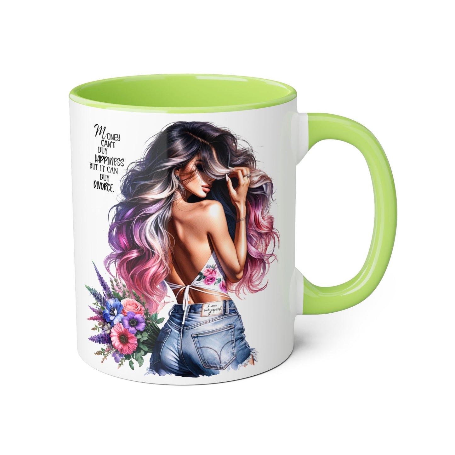 Mug - Money Can't Buy Happiness But It Can Buy Divorce Humoristic Accent Mug, 11oz