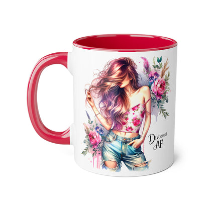 Diamond AF Floral Accent Mug - Stylish Coffee Cup, Great Gift for Her, Birthday, Friendship, Self-Care