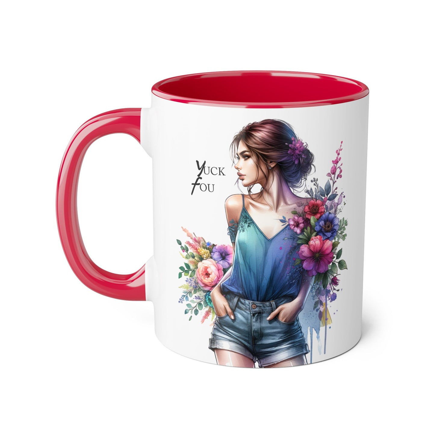 Yuck Fou Floral Art Accent Mug | Stylish Gift for Coffee Lovers, Housewarming, Birthdays, Creative Decor