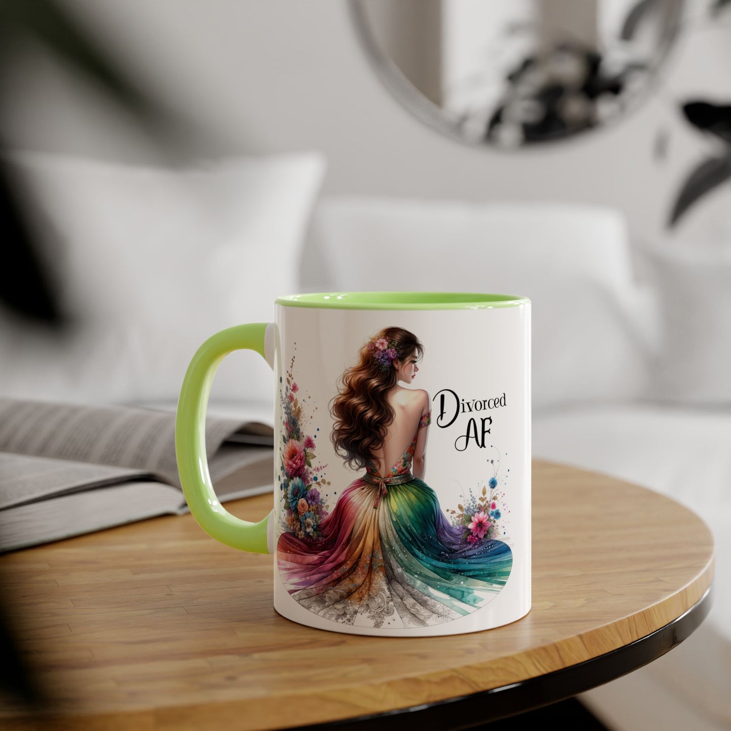Divorce Celebration Mug, Colorful Accent Coffee Cup, Perfect Gift for Newly Divorced, Self-Care, Encouragement, Unique Coffee Lover Gift