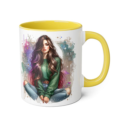Artistic Be My Peace or Peace Out Mug, Inspirational Coffee Cup, Great for Relaxing Moments, Perfect Gift for Friends, Unique Home Decor, Peaceful Vibe
