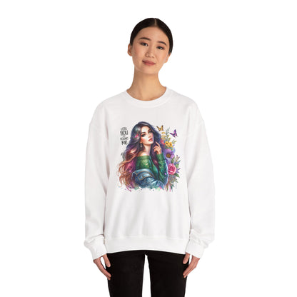 Lost You And Found Me Bohemian Floral Crewneck Sweatshirt, Cozy Graphic Sweatshirt, Gift for Her, Unique Art Pullover, Spring Fashion Crew