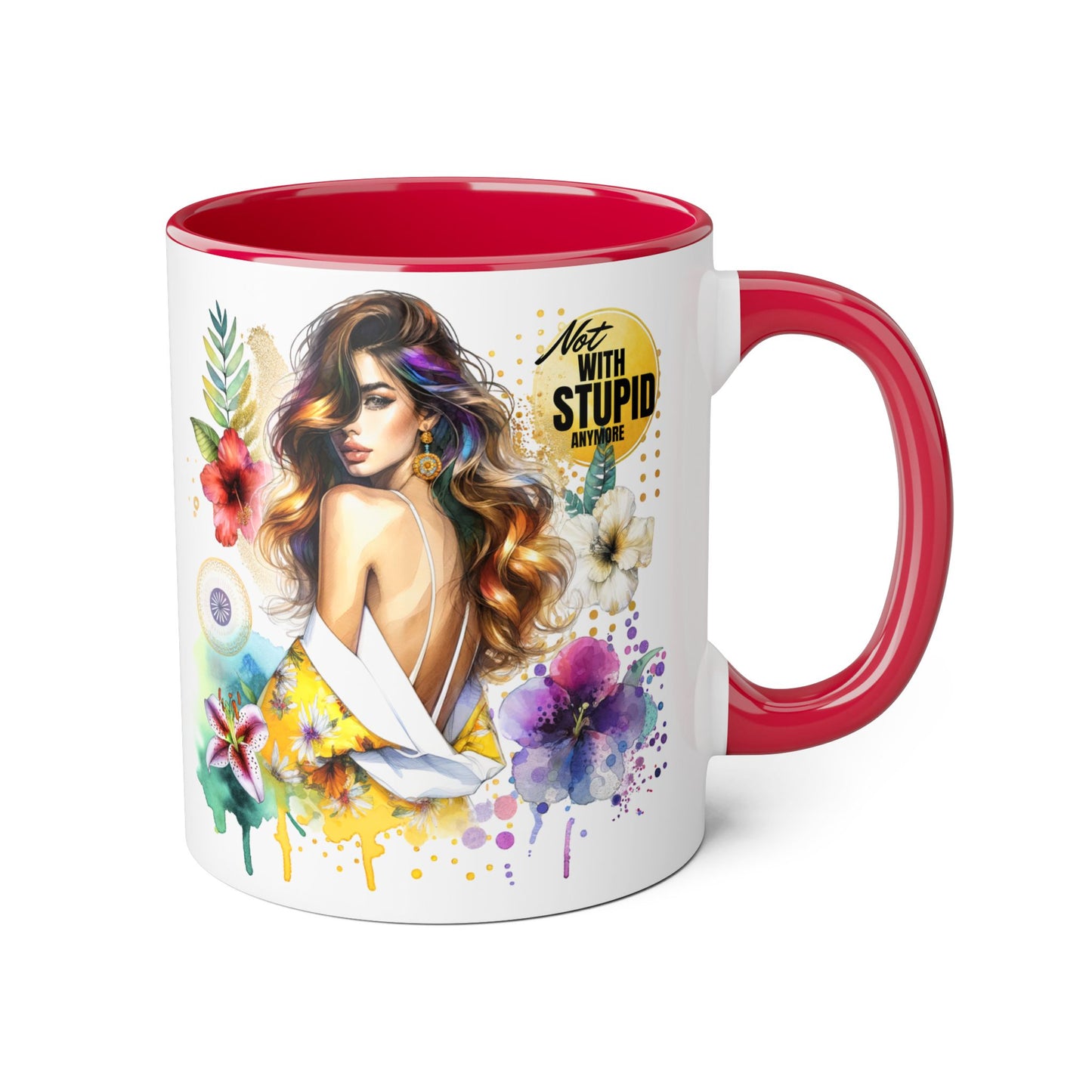 Not With Stupid Anymore Humoristic 11oz Accent Mug