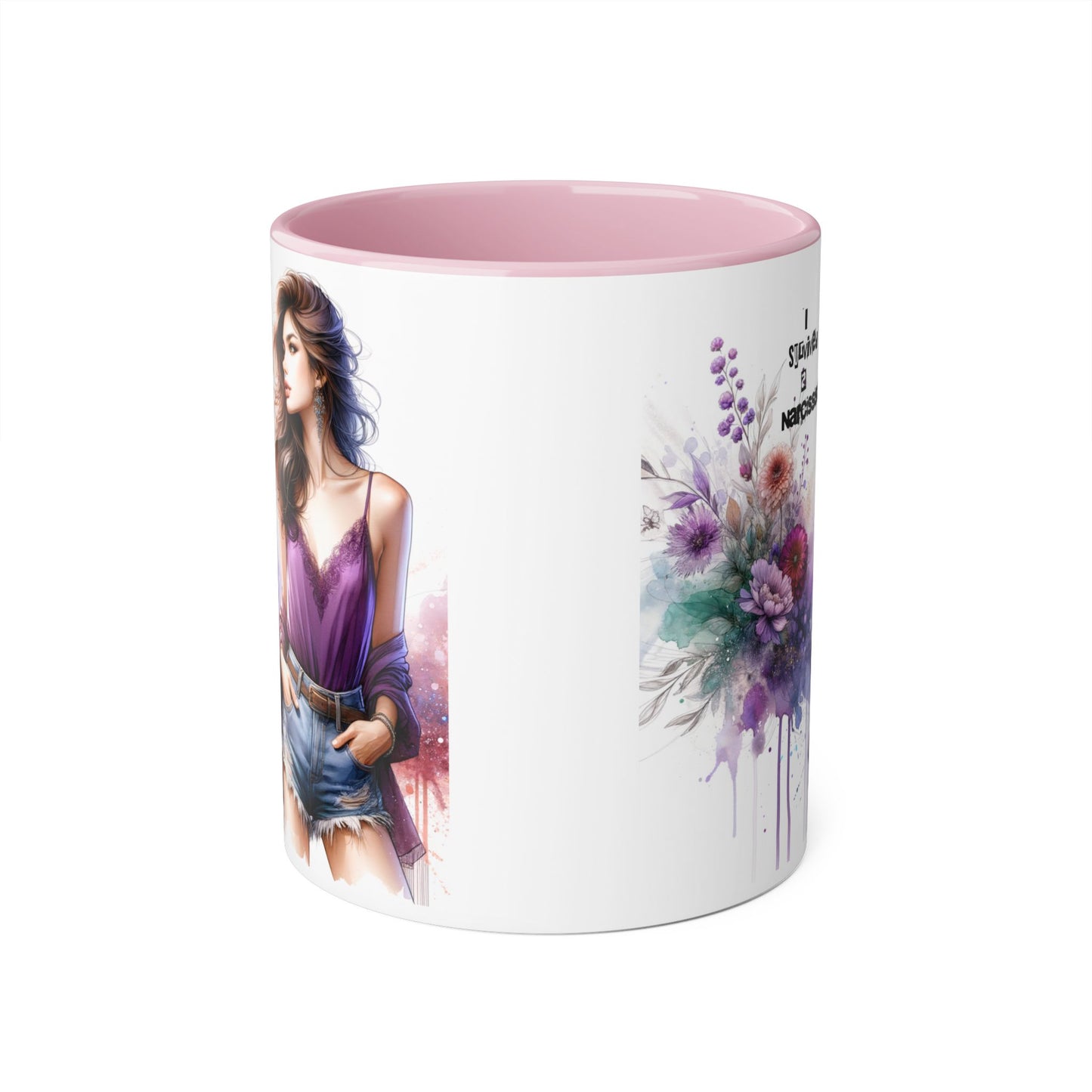 Stylish Quote Mug, Fashion Lover Gift, Narcissist Coffee Cup, Floral Design Mug, Unique Drinkware for Her