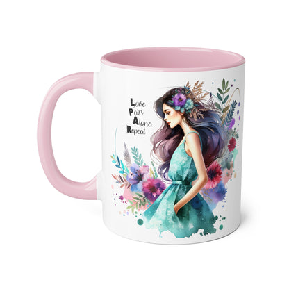 Boho Floral Accent Mug with Inspirational Quote, Perfect Gift for Tea Lovers, Home Decor, Stylish Coffee Cup, Cute Kitchenware