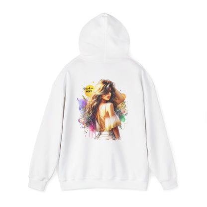 Thank U, Next Vibrant Art Hoodie - Stylish Unisex Sweatshirt with Colorful Design, Casual Wear, Gift Idea for Festivals, Cozy Layering