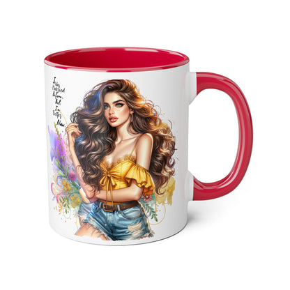 I Was Married Before But I'm Better Now Boho Chic Accent Mugs, Inspirational Coffee Cup, Gift for Her, Unique Art Mug, Home Decor, Vibrant Floral Design