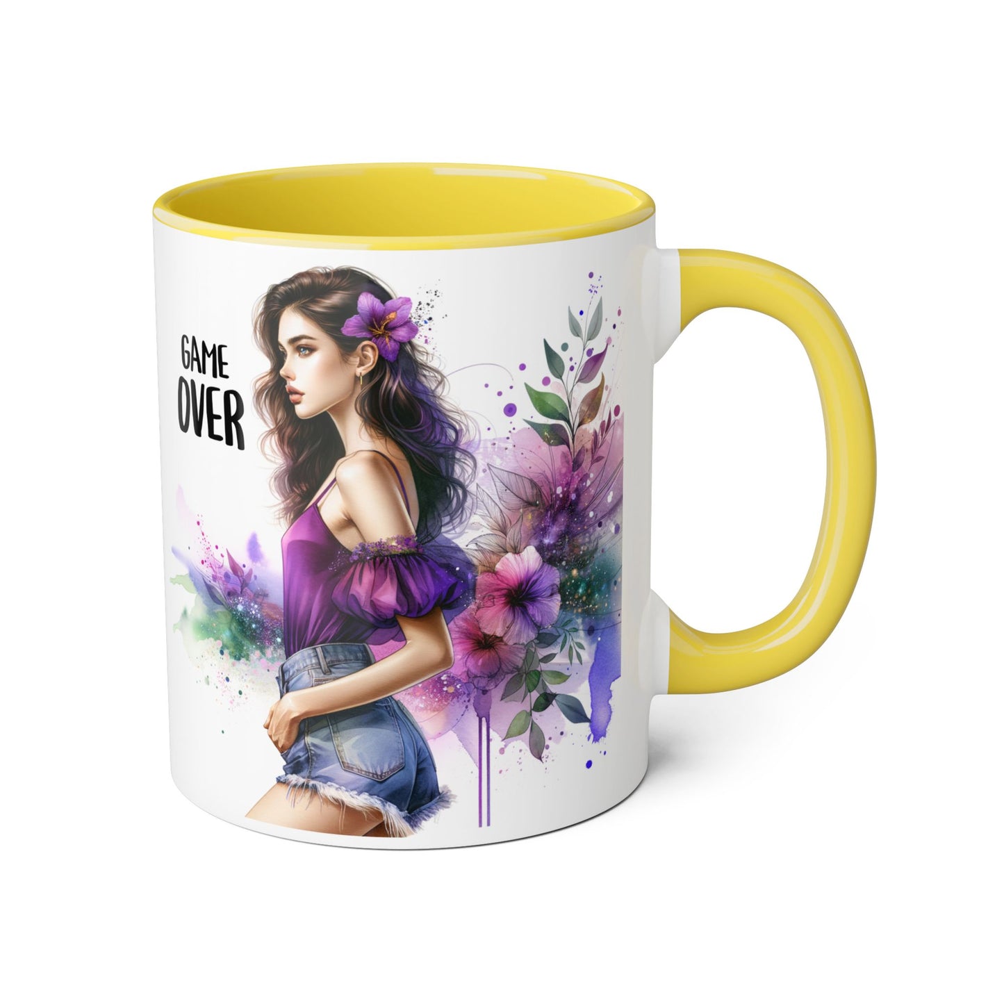 Game Over Accent Mug - Stylish Coffee Cup for Gamers, Unique Gift, Trendy Home Decor, Birthday Present, Cafe Lover's Essential