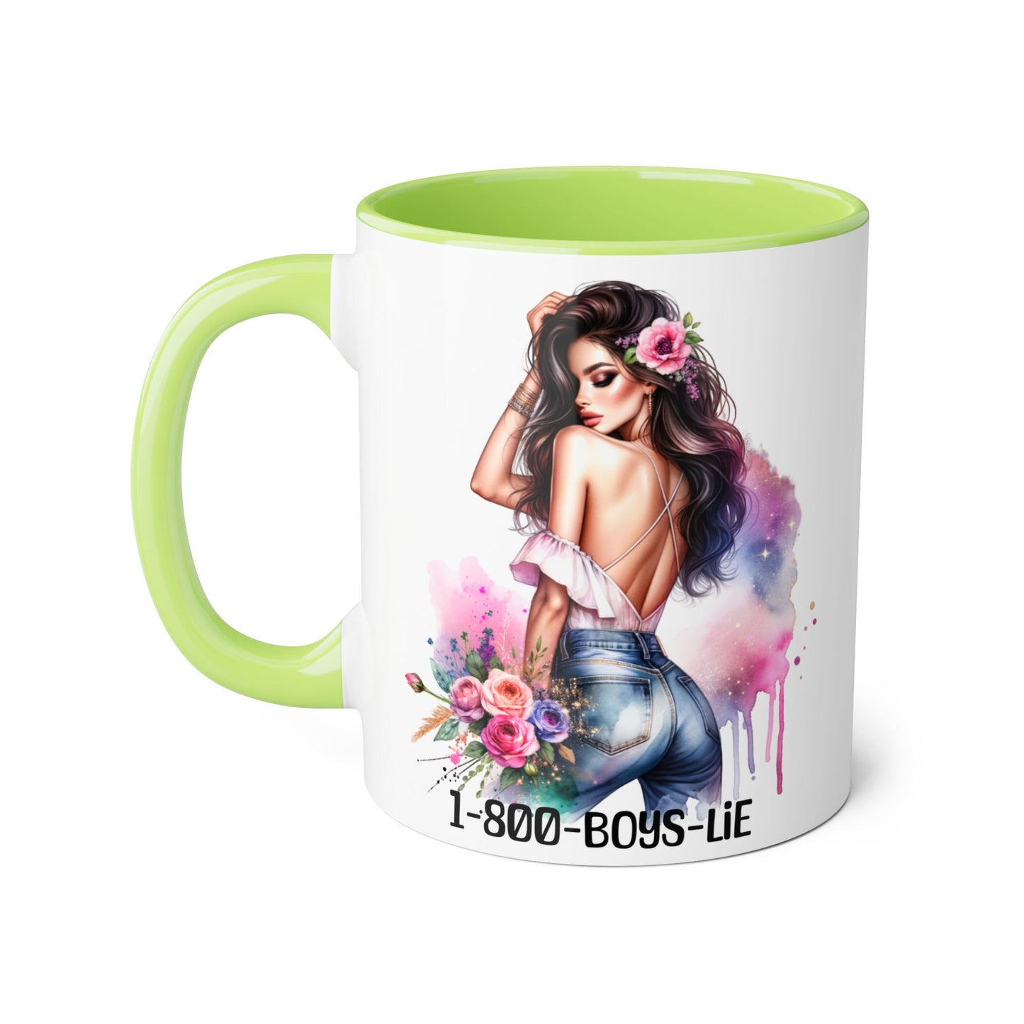 Stylish Accent Mugs, 11oz - Fun Gift for Friends, 1-800-BOYS-LIE, Coffee Lover Present, Unique Mug for Selfies