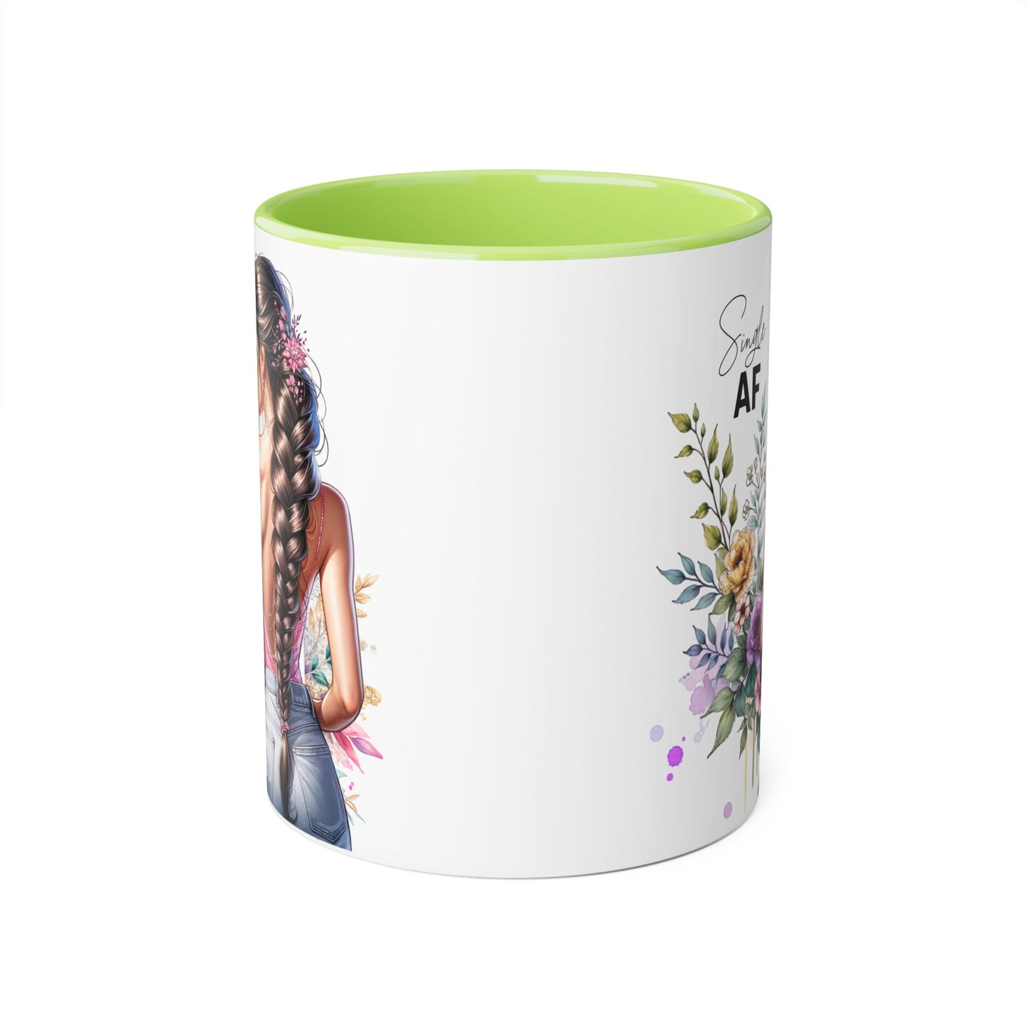 Single AF Chic Floral Coffee Mug, Single AF, Unique Gift for Her, Trendy Drinkware, Birthday Present, Home Decor, Tea Time, Self-Love