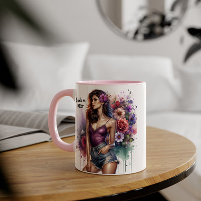 Thank U, Next Floral Accent Coffee Mug with Inspirational Quote, Gift for Her, Tea Mug for Friends, Home Decor, Birthday Present