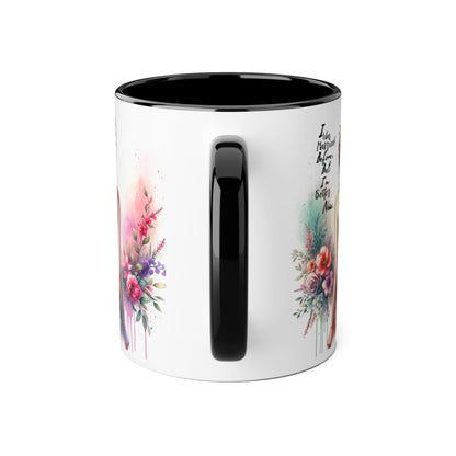 I Was Married Before But I'm Better Now Humoristic Floral Art Accent Mug, Inspirational Coffee Cup, Gift for Her, Boho Decor, Tea Lover's Delight
