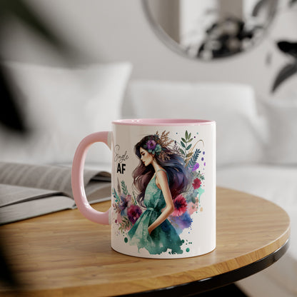 Single AF Floral Accent Mug - Perfect Gift for Singles, Coffee Lovers, Birthday, Self-Care, Galentine's Day