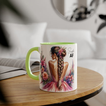 Single AF Floral Accent Mug - Perfect Gift for Single Friends, Celebration, Coffee Lovers, Birthday, Chic Decor