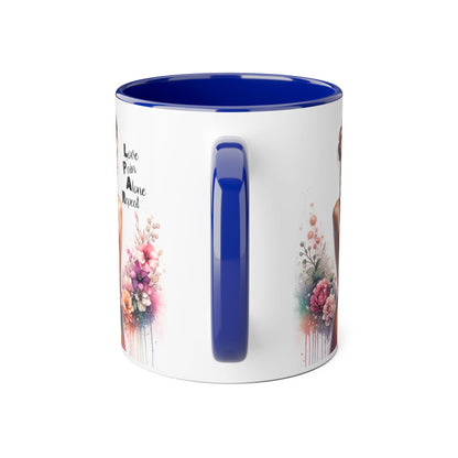 Artistic Floral Accent Mug - Inspirational Gift for Women, Coffee Lover's Decor, Unique Tea Mug, Perfect for Birthdays, Self-Care