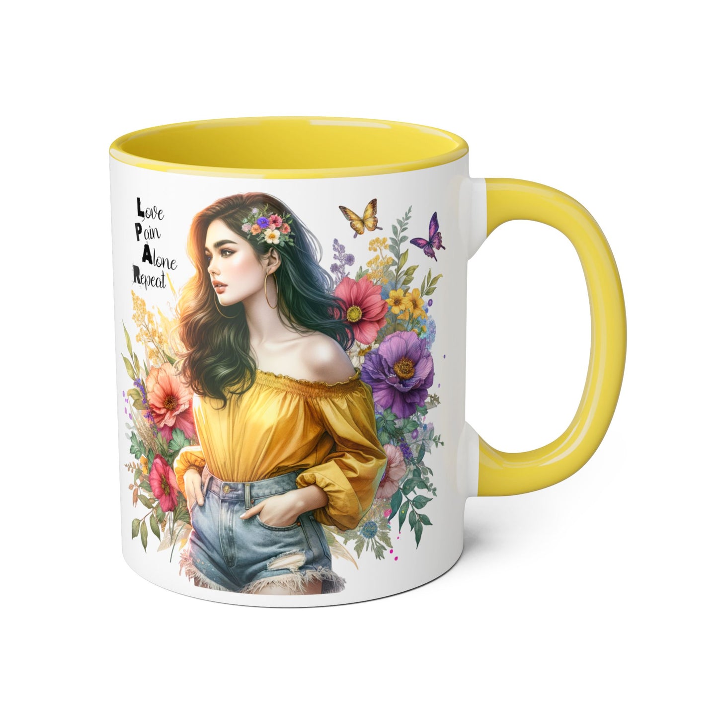 Whimsical Floral Accent Mug, Inspirational Gift for Friends, Nature Lovers, Home Décor, Coffee/Tea Mug, Unique Art